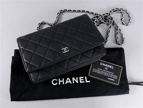 chanel woc black silver|Chanel crossbody wallet on chain.